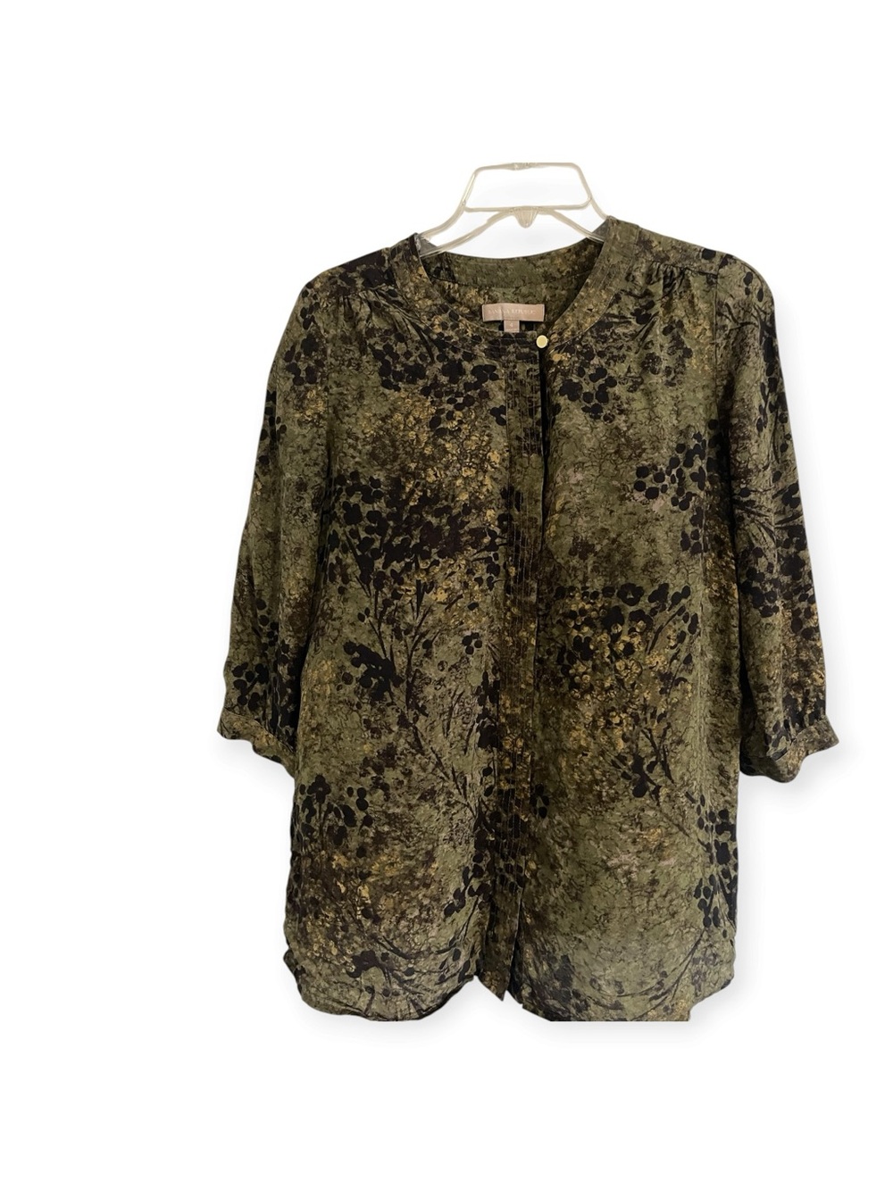Banana Republic 100% Silk Floral Tunic Button Down Blouse Size 4 - Picture 10 of 11